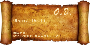 Oberst Dolli névjegykártya